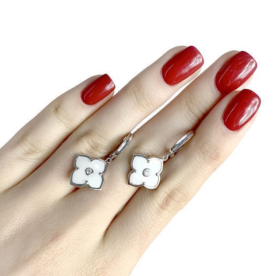 Серебряные серьги с керамикой