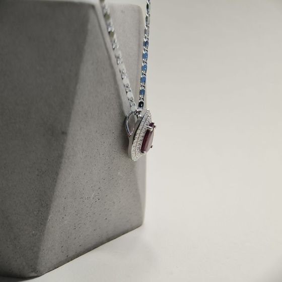 Серебряная подвеска с рубином 3.001ct