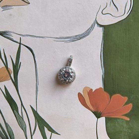 Серебряная подвеска с фианитами