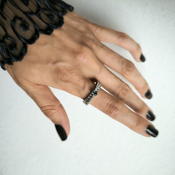 Серебряное кольцо с топазом Лондон Блю 0.527ct