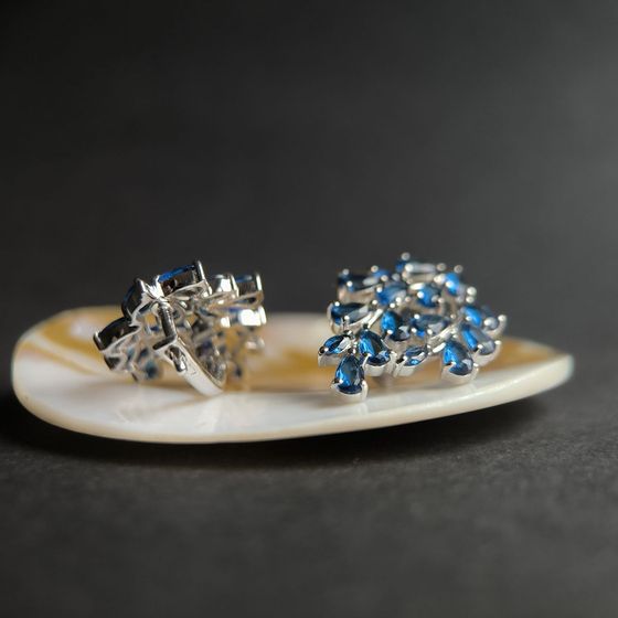 Серебряные серьги с сапфиром nano 4.325ct