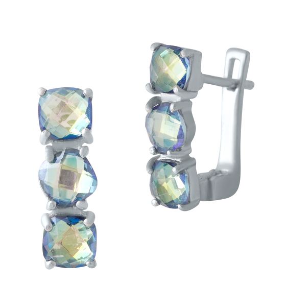 Серебряные серьги с мистик топазом 5.787ct