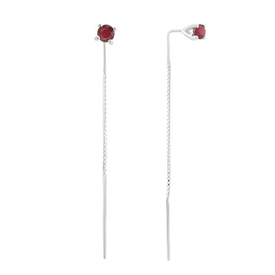 Серебряные серьги с рубином 0.797ct