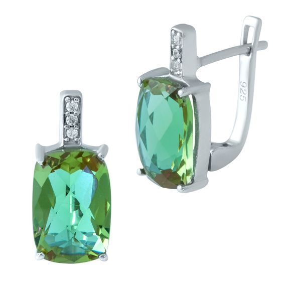 Серебряные серьги с султанитом 6.852ct