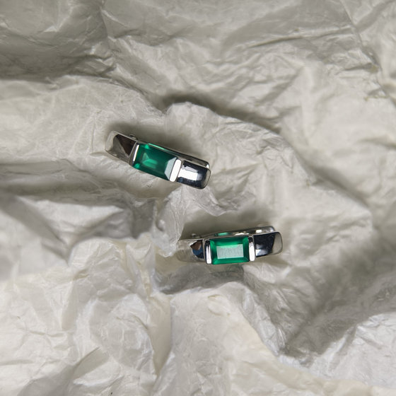 Серебряные серьги с агатом 1.023ct