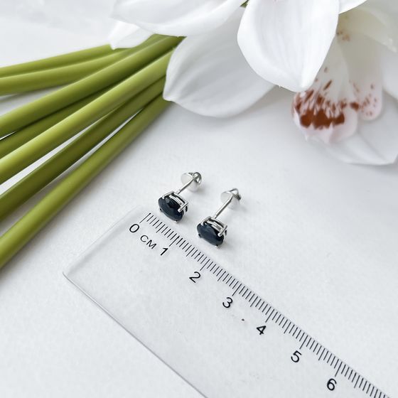Серебряные серьги с сапфиром 3.192ct