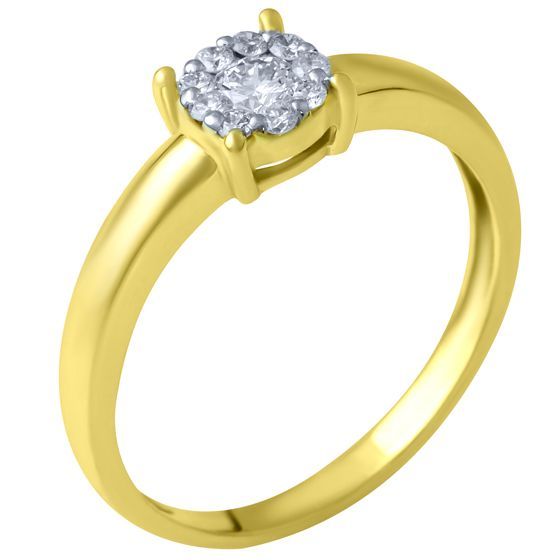 Золотое кольцо с бриллиантом 0.2ct, бриллиантом 0.14ct