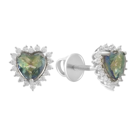Серебряные серьги с мистик топазом 1.601ct