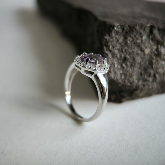 Серебряное кольцо с аметистом 1.53ct
