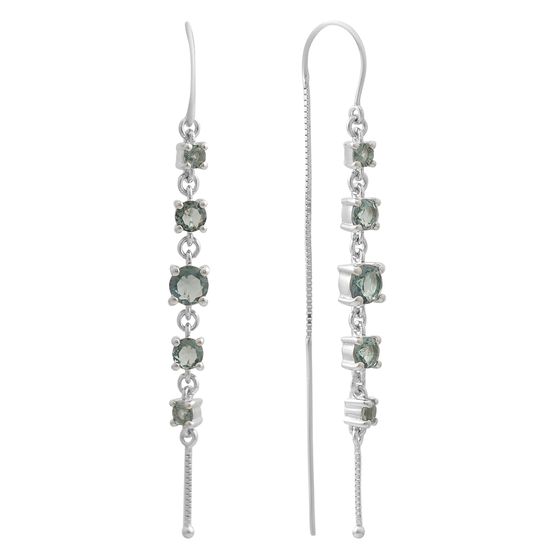 Серебряные серьги с топазом Лондон Блю 1.79ct