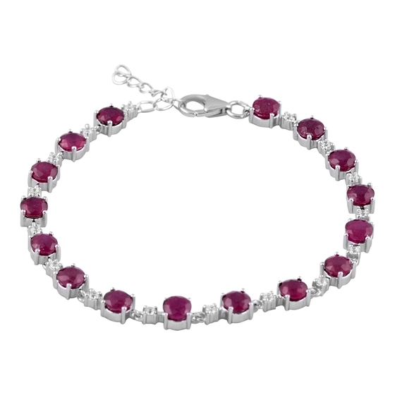 Серебряный браслет с рубином 11.263ct