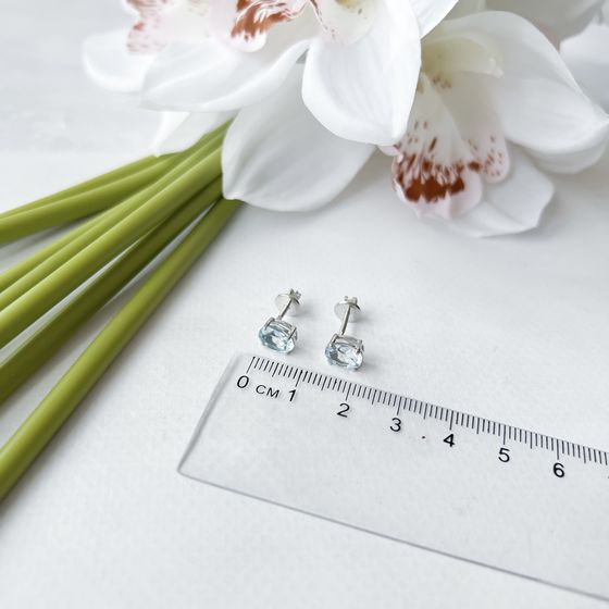 Серебряные серьги с топазом 3.133ct