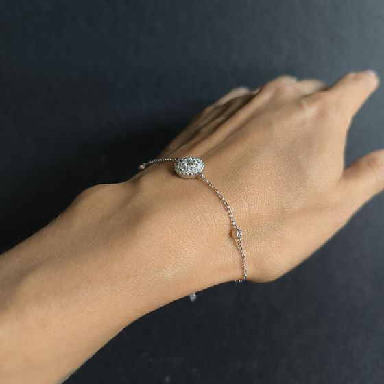 Серебряный браслет с фианитами