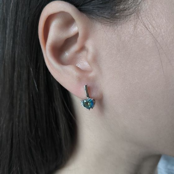 Серебряные серьги с мистик топазом 3.951ct