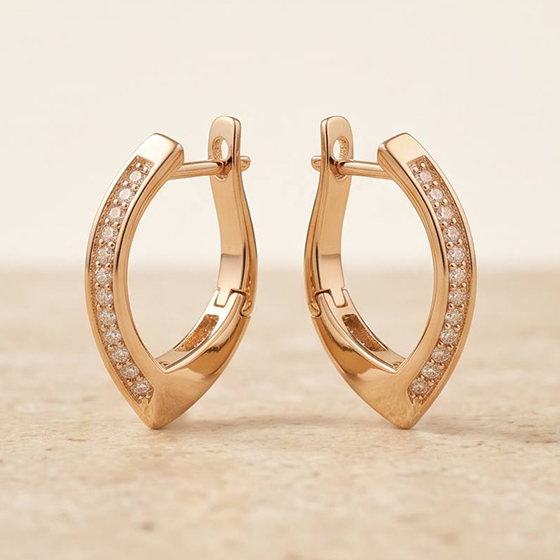 Серебряные серьги с фианитами 0.097ct
