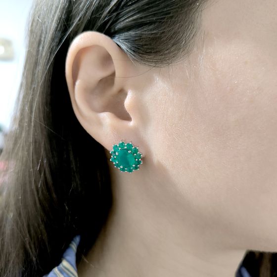 Серебряные серьги с агатом 6.913ct