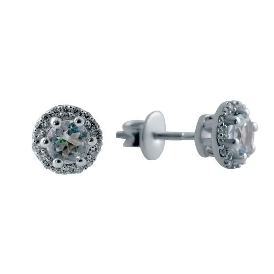 Серебряные серьги с топазом 1.572ct
