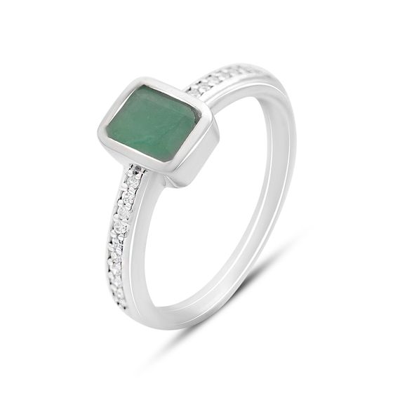 Серебряное кольцо с изумрудом 1.12ct