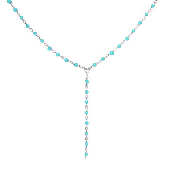 Серебряное колье с бирюзой