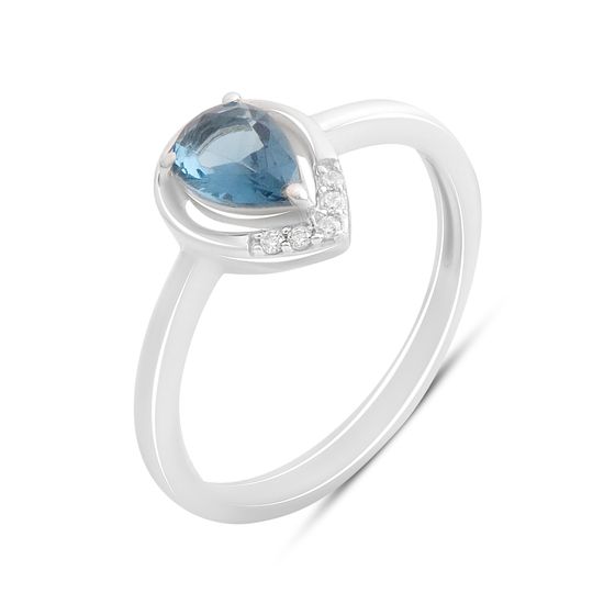 Серебряное кольцо с топазом Лондон Блю 0.555ct