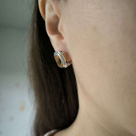 Серебряные серьги с цитрином nano 5.925ct