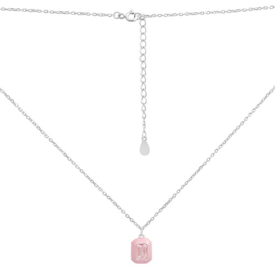 Серебряное колье с фианитами, емаллю