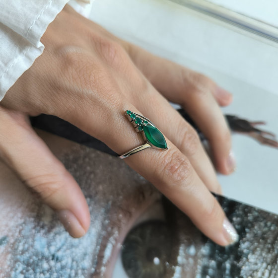 Серебряное кольцо с агатом 1.645ct