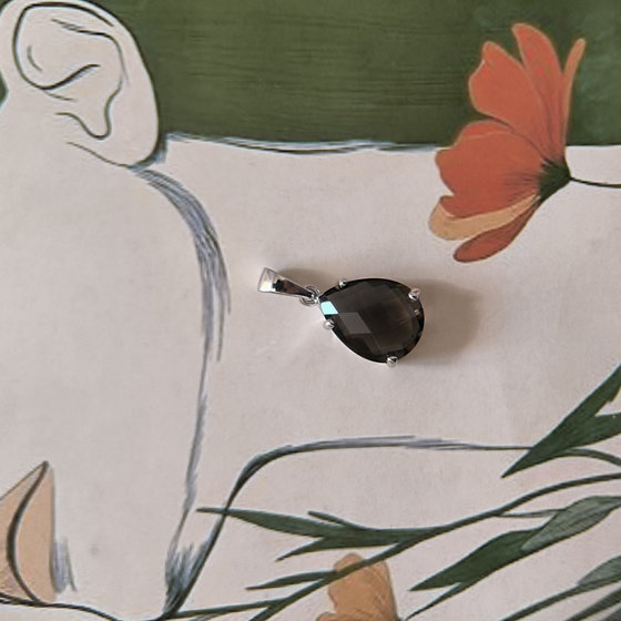 Серебряная подвеска с раухтопазом (дымчатым кварцем) 3ct