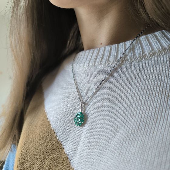 Серебряная подвеска с агатом 1.937ct