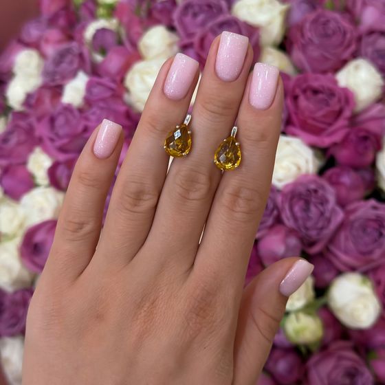 Серебряные серьги с цитрином nano 6.142ct