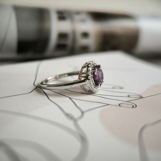 Серебряное кольцо с аметистом 2.12ct