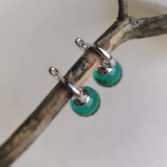 Серебряные серьги с фианитами