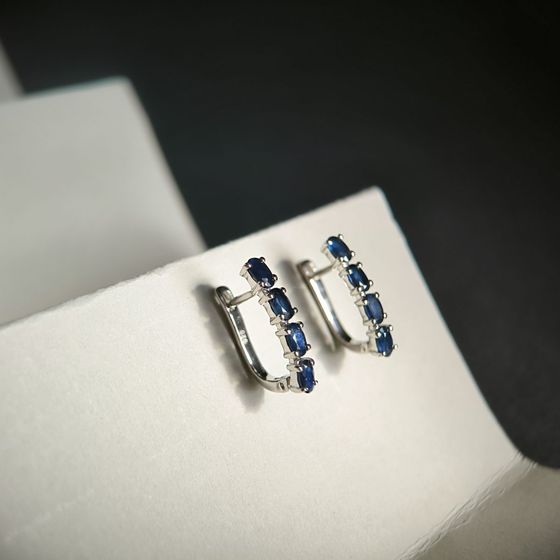Серебряные серьги с сапфиром 2.32ct