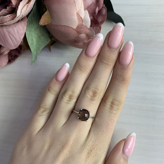 Серебряное кольцо с раухтопазом (дымчатым кварцем) 2.583ct