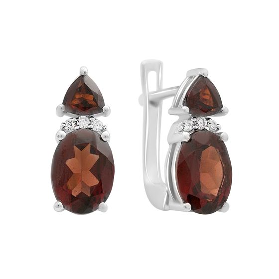 Серебряные серьги с гранатом 3.587ct