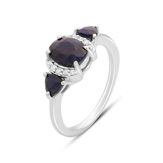 Серебряное кольцо с сапфиром 2.402ct