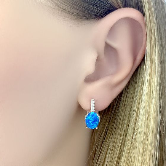 Серебряные серьги с опалом