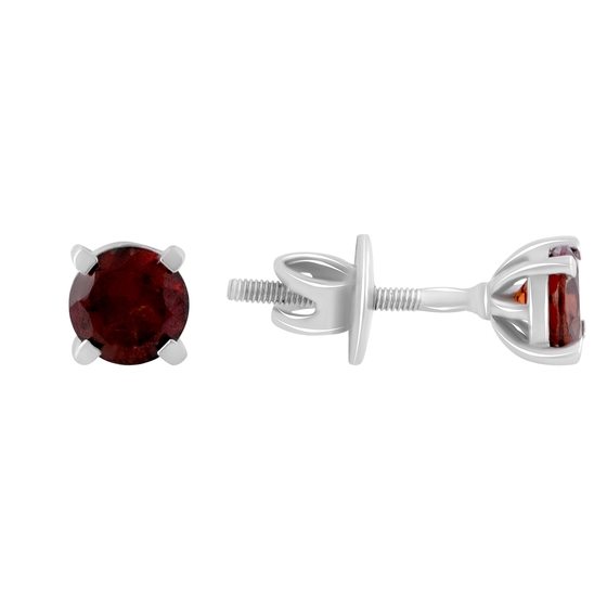 Серебряные серьги с гранатом 1.218ct