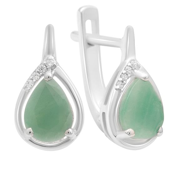 Серебряные серьги с изумрудом 2.223ct
