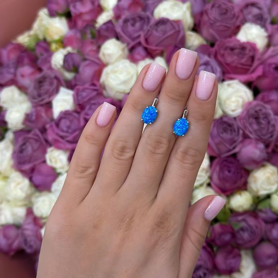 Серебряные серьги с опалом