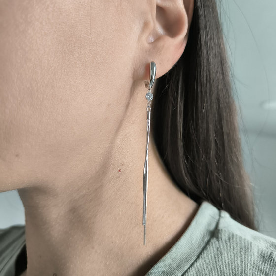 Серебряные серьги с фианитами