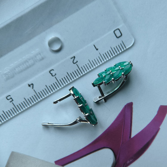 Серебряные серьги с агатом 2.495ct