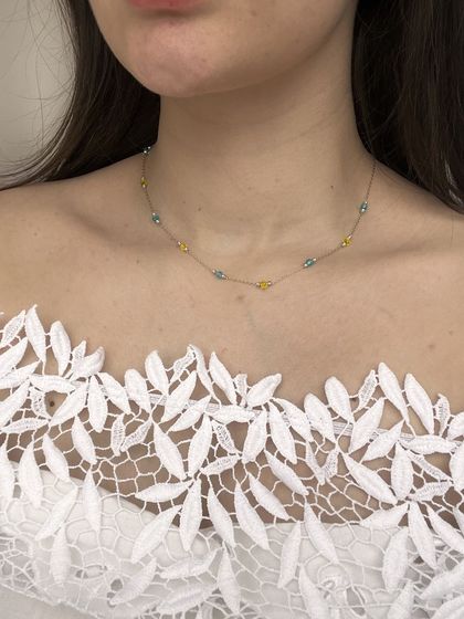 Серебряное колье с фианитами