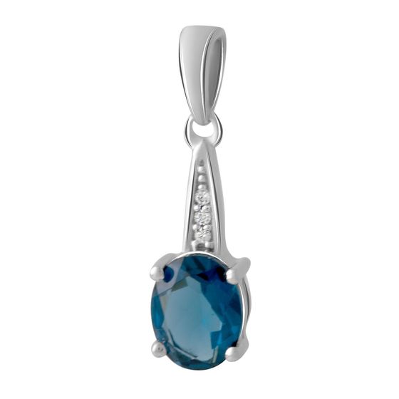 Серебряная подвеска с топазом Лондон Блю 1.042ct