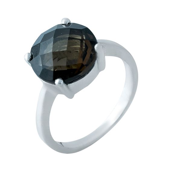 Серебряное кольцо с раухтопазом (дымчатым кварцем) 2.583ct