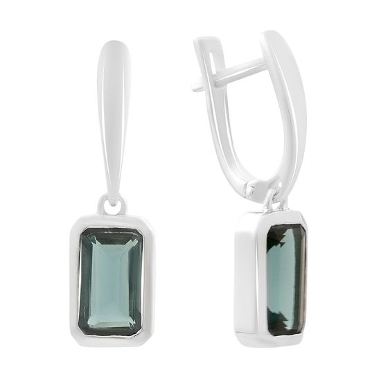 Серебряные серьги с топазом Лондон Блю 3.6ct