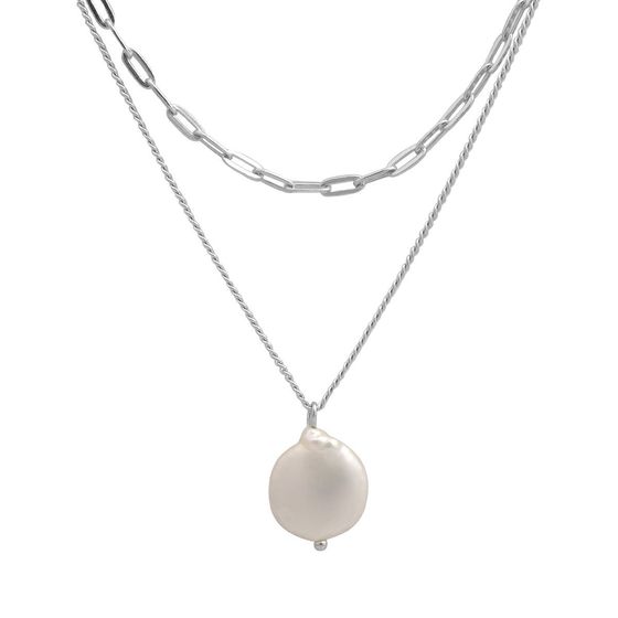 Серебряное колье с жемчугом барочным Серебряное колье с жемчугом барочным