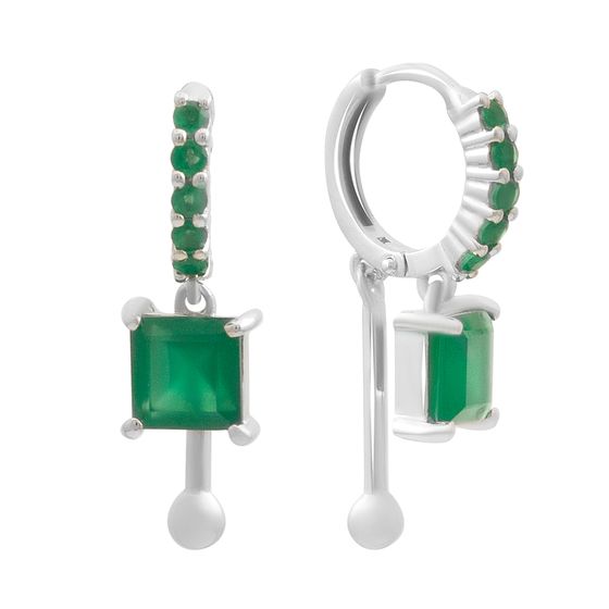 Серебряные серьги с агатом 2.335ct