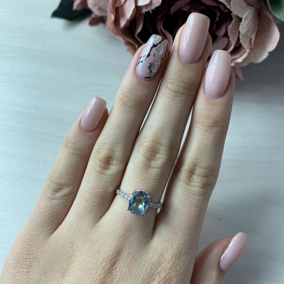 Серебряное кольцо с мистик топазом