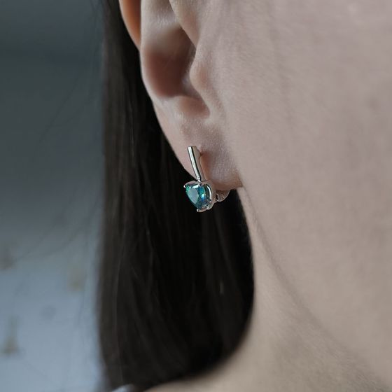 Серебряные серьги с мистик топазом 3.951ct